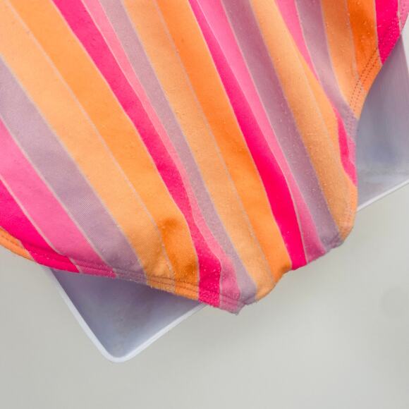 Cat & Jack Ruffled Striped One-Piece Swimsuit - Size Medium - Picture 5 of 8